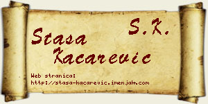Staša Kačarević vizit kartica